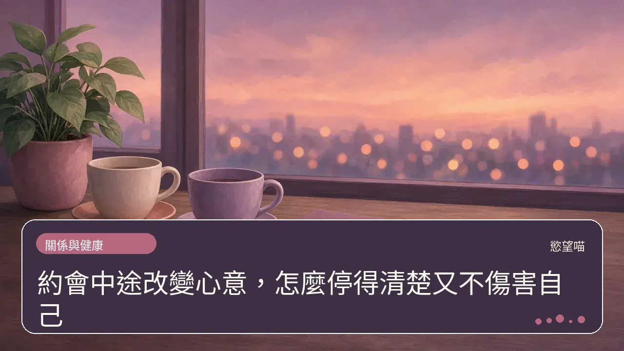 約會中途改變心意，怎麼停得清楚又不傷害自己主題插畫