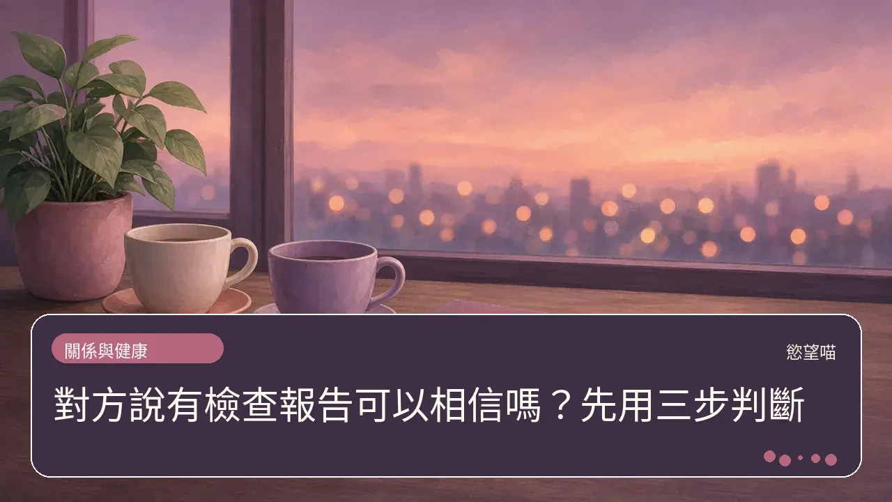 對方說有檢查報告可以相信嗎？先用三步判斷主題插畫