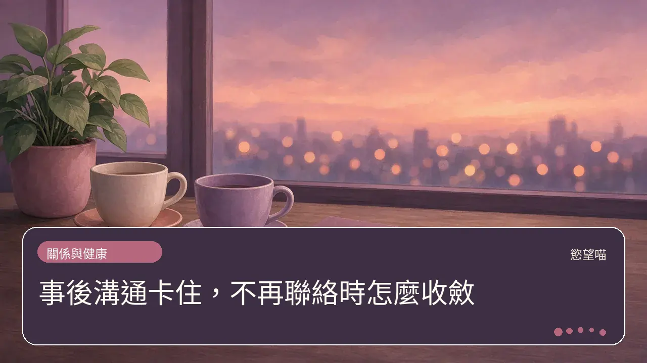 事後溝通卡住，不再聯絡時怎麼收斂主題插畫